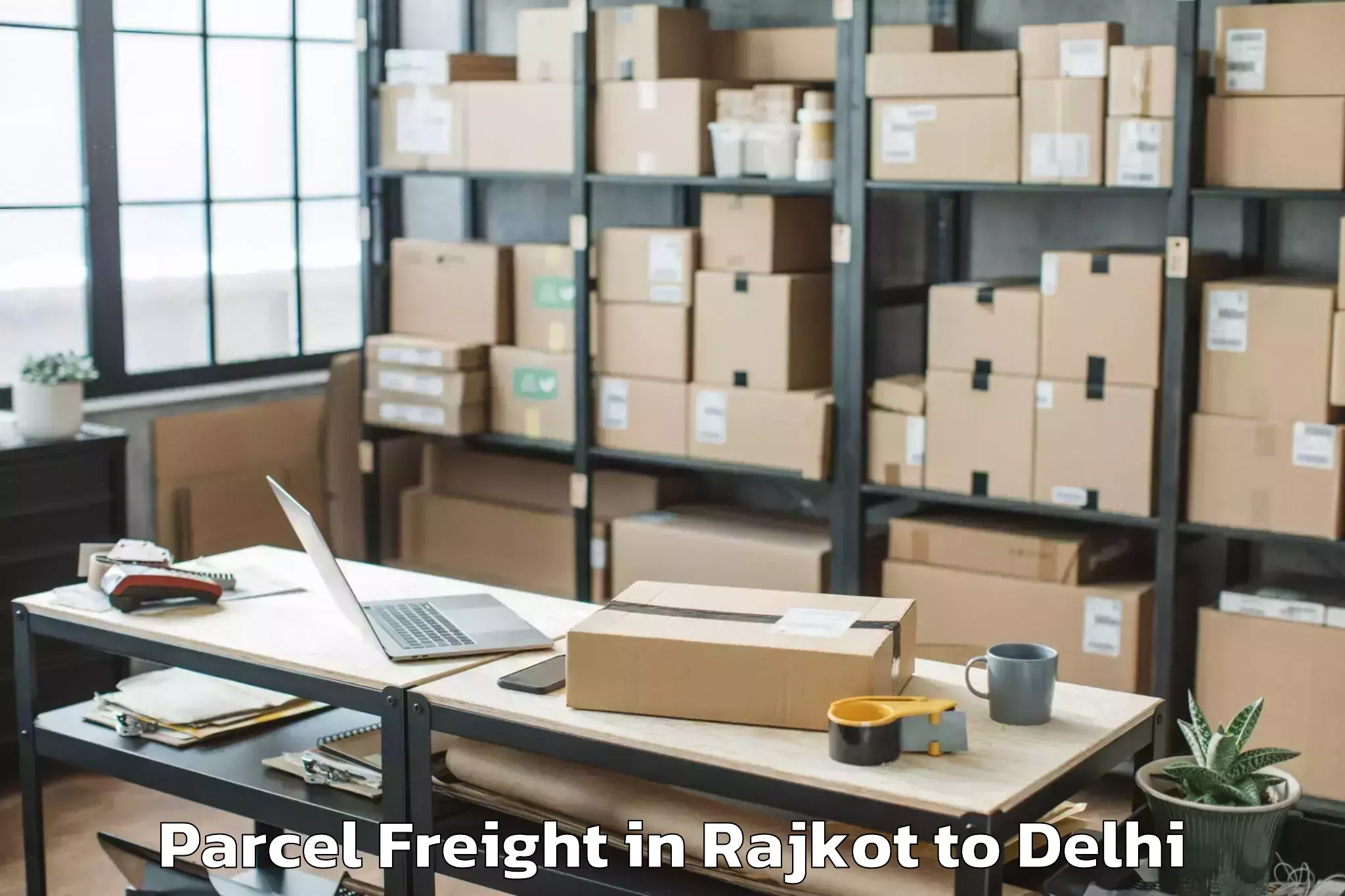 Book Rajkot to Iit Delhi Parcel Freight Online